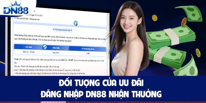 Đối tượng của ưu đãi đăng nhập DN88 nhận thưởng